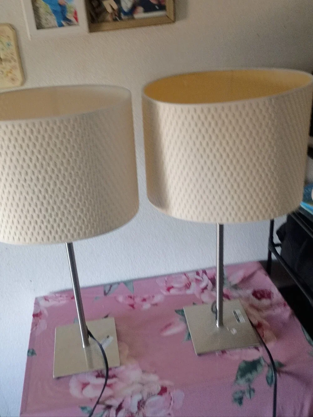VTG IKEA Aläng Height-Adjustable Lamps Woven Shade Set of 2